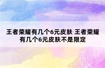 王者荣耀有几个6元皮肤 王者荣耀有几个6元皮肤不是限定